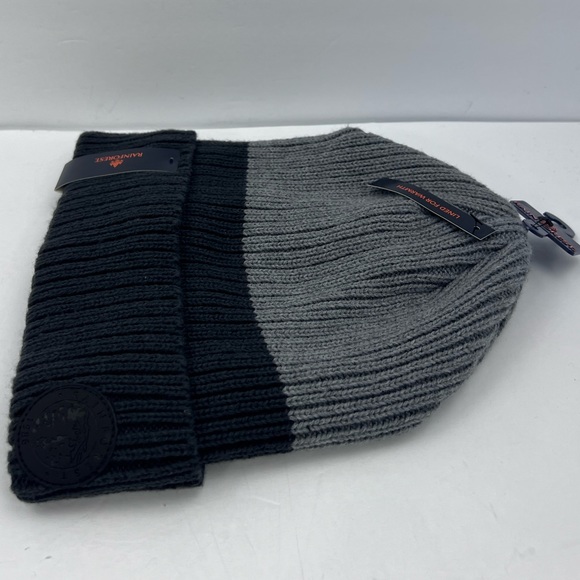 RAINFOREST BEANIE HAT, GREY & CHARCOAL, LINED WITH FLEECE FOR WARMTH, UNISEX - Picture 14 of 16
